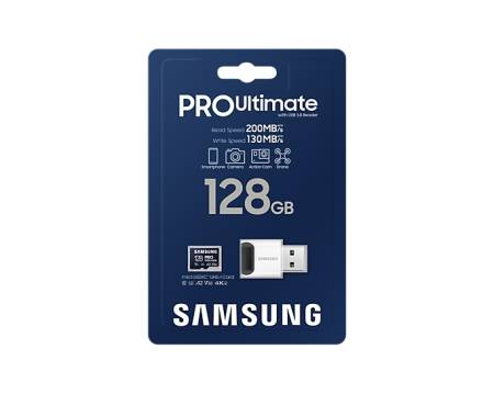 Samsung 128GB micro SD Card PRO Ultimate with USB Reader 