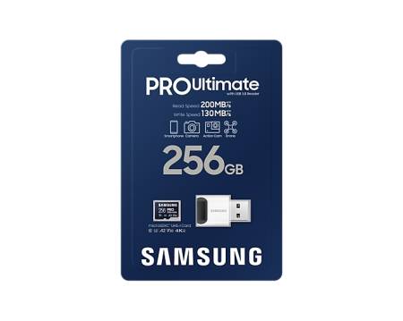 Samsung 256GB micro SD Card PRO Ultimate with USB Reader 