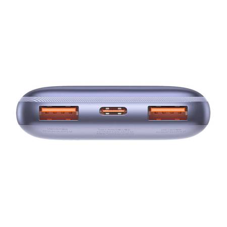 Външна батерия Baseus Bipow Pro 10000mAh 20W с кабел USB Type A - USB Type C 3A 0.3м - лилав