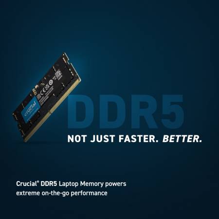 Памет за лаптоп Crucial 32GB DDR5-4800 SODIMM CL40 (16Gbit) CT32G48C40S5