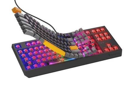 Genesis Gaming Keyboard Thor 230 TKL Anchor Gray Positive US RGB Mechanical Outemu Red