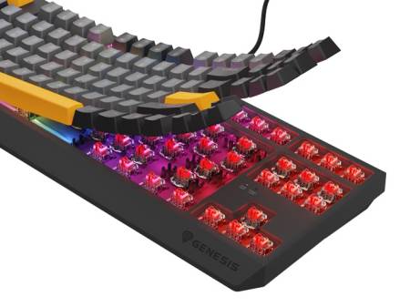 Genesis Gaming Keyboard Thor 230 TKL Anchor Gray Negative US RGB Mechanical Outemu Red