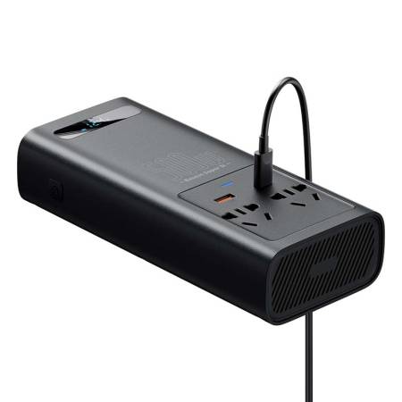 Baseus захранващ инвертор 150W 12V / 500W 220V EU и CN конектор CGNB000101 - черен