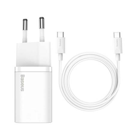 Зарядно устройство Baseus Super Si 25W с кабел USB-C към USB-C 1м  TZCCSUP-L02 - бяло
