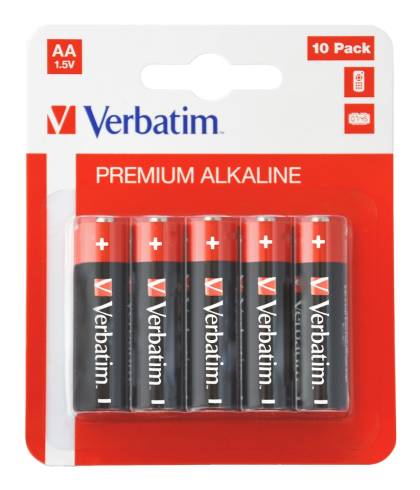 Verbatim ALKALINE BATTERY AA 10 PACK (HANGCARD)
