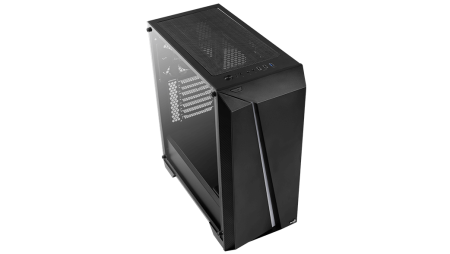 Кутия за настолен компютър Aerocool Cylon Pro RGB прозрачен панел от закалено стъкло CYLON-PRO-G-BK-V2 - черна