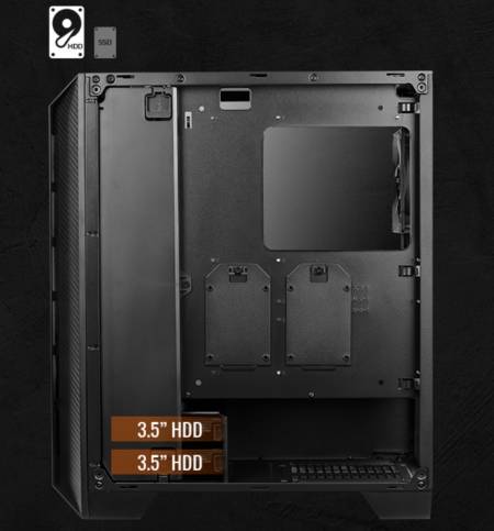 Кутия за настолен компютър Aerocool Cylon Pro RGB прозрачен панел от закалено стъкло CYLON-PRO-G-BK-V2 - черна