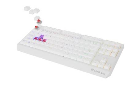 Genesis Gaming Keyboard Thor 230 TKL Wireless US White RGB Mechanical Outemu Red