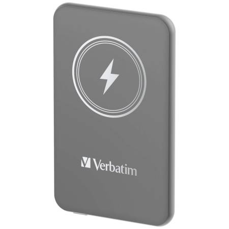Verbatim MCP-5GY Power Pack 5000 mAh with UBS-C PD 20W / Magnetic Wireless Charging 15W Grey