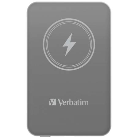 Verbatim MCP-5GY Power Pack 5000 mAh with UBS-C PD 20W / Magnetic Wireless Charging 15W Grey