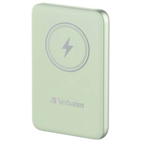 Verbatim MCP-10GN Power Pack 10000 mAh with UBS-C PD 20W / Magnetic Wireless Charging 15W Green