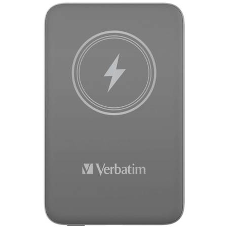 Verbatim MCP-10GY Power Pack 10000 mAh with UBS-C PD 20W / Magnetic Wireless Charging 15W Grey