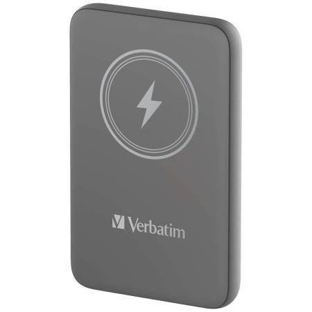 Verbatim MCP-10GY Power Pack 10000 mAh with UBS-C PD 20W / Magnetic Wireless Charging 15W Grey