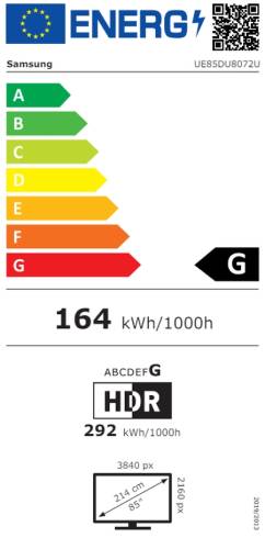 Samsung 85" 85DU8072 AI 4K UHD LED TV