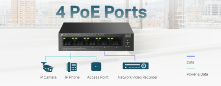Комутатор TP-Link LS105LP 5-портов 10/100 Mbps