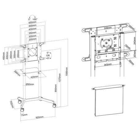 Neomounts Mobile Flat Screen Floor Stand (height: 160 cm)