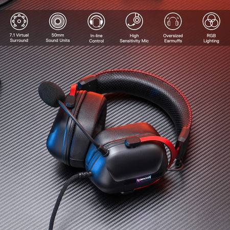 Геймърски слушалки Redragon Cybill H312 - черни
