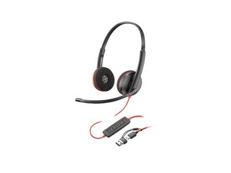 HP Poly Blackwire 3220 Stereo USB-C Headset +USB-C/A Adapter Bulk SmartBuy