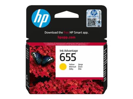 HP 655 original Ink cartridge CZ112AE BHK yellow standard capacity 600 pages 1-pack