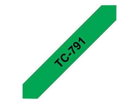 BROTHER P-Touch TC-791 black on green 9mm