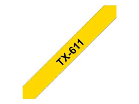 BROTHER P-Touch TX-611 black on yellow 6mm
