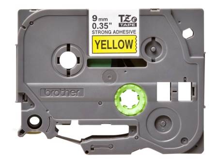BROTHER P-Touch TZE-S621 black on yellow 9mm extra gluey