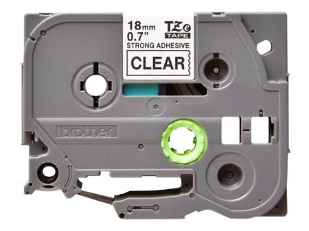 BROTHER TZES141 18mm BLACK ON CLEAR ADHESIVE TAPE