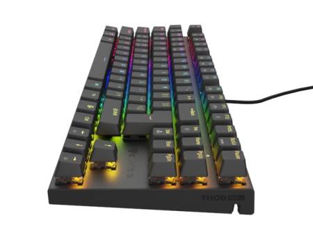 Genesis Mechanical Gaming Keyboard Thor 303 TKL RGB Backlight Brown Switch US Layout Black