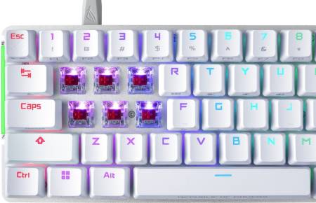 Asus ROG Falchion Ace 65% compact gaming keyboard with pre-lubed ROG NX mechanical switches with ROG switch stabilizer
