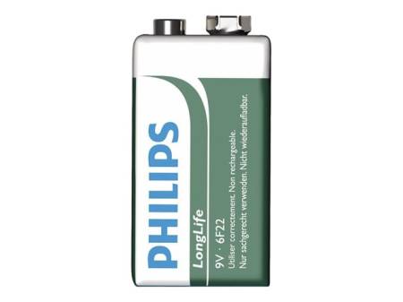 Philips Longlife battery 9V (E), 1-foil