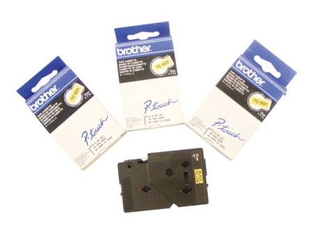 BROTHER P-Touch TC-601 black on yellow 12mm