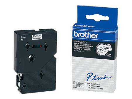 BROTHER P-Touch TC-291 black on white 9mm