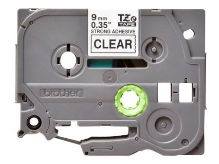 BROTHER TZES121 9mm BLACK ON CLEAR ADHESIVE TAPE