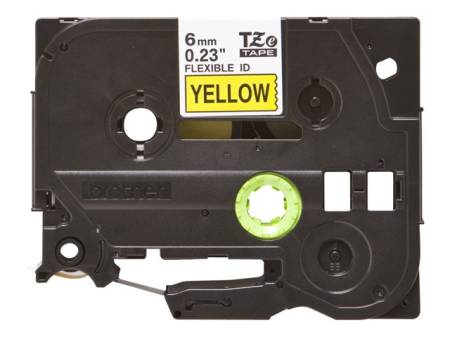 BROTHER TZEFX611 6mm BLACK ON YELLOW FLEXIBLE ID