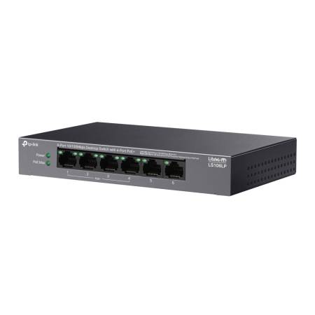 Комутатор TP-Link LS106LP 6-портов 10/100 Mbps с 4-портов PoE+