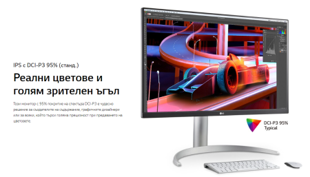 Монитор LG  VESA Display HDR 400 и USB Type-C 27UP85NP-W