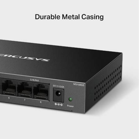 8-портов гигабитов комутатор Mercusys MS108GS