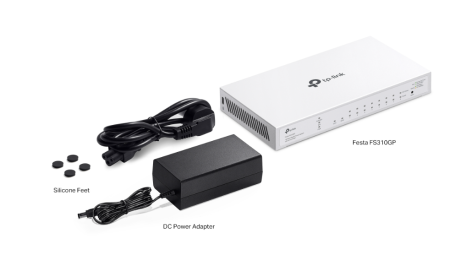 Комутатор TP Link Festa FS310GP 10-портов Gigabit Smart Switch с 8-портов PoE+