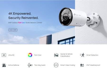 8MP външна пълноцветна булет мрежова камера TP-Link VIGI C385(2.8mm)