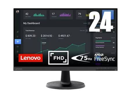LENOVO D24-40 23.8inch 16:9 1920x1080 75Hz 3000:1 3M:1 250cd/m2 4ms 1xHDMI 1xVGA NTSC