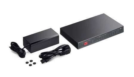 10-портов гигабитен настолен комутатор TP-Link TL-SG1210PP с 6-порта PoE+ и 2-порта PoE++