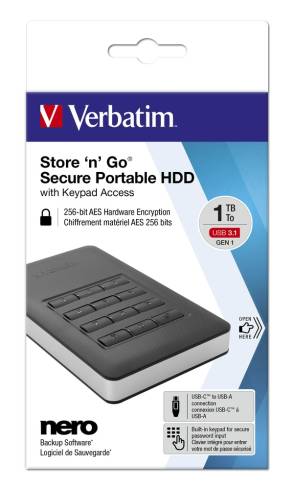 Verbatim STORE 'N' GO Secure HDD with keypad