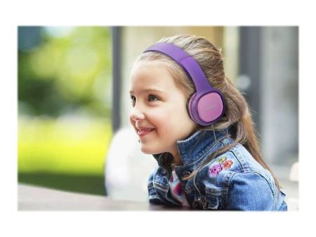 PHILIPS Kids headphones sized for kids maximum volume limited pink/purple