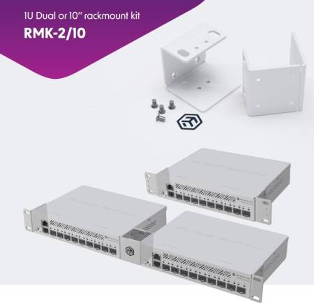 Комплект за монтиране в шкаф 1U Dual или 10'' MikroTik RMK-2/10