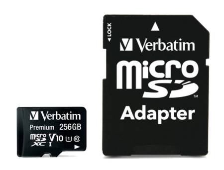 Verbatim Premium micro SDXC 256GB Class 10 U1 (Incl. Adaptor)