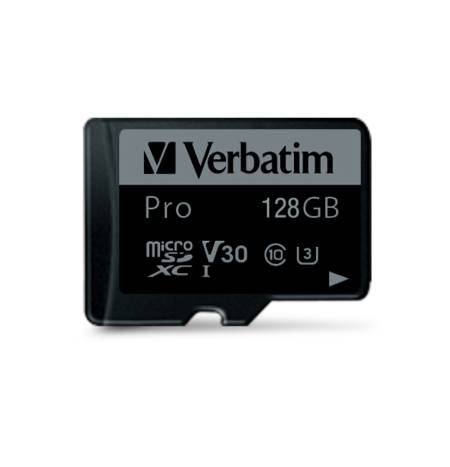 Verbatim PRO micro SDXC 128GB Class 10 UHS-3 (Incl. Adaptor)