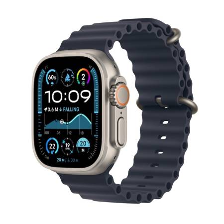 Apple Watch Ultra2 v2 Cellular 49mm Natural Titanium Case with Navy Ocean Band