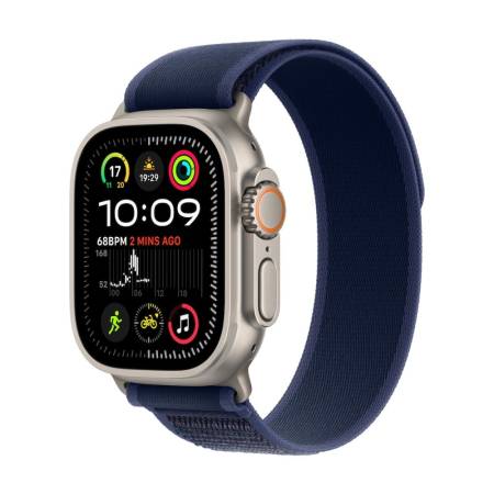 Apple Watch Ultra2 v2 Cellular 49mm Natural Titanium Case with Blue Trail Loop - S/M