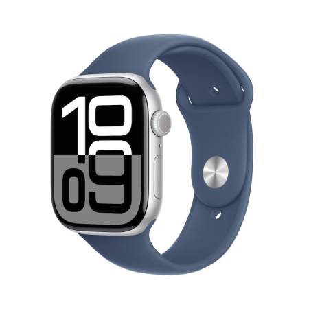 Apple Watch S10 GPS 46mm Silver Alu Case with Denim Sport Band - M/L