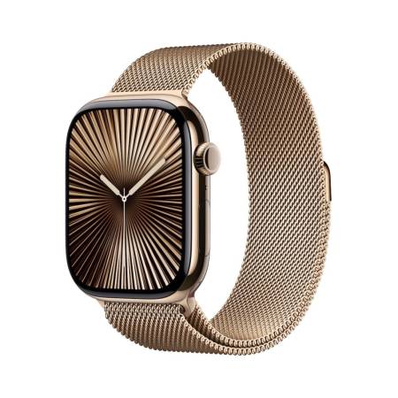 Apple Watch S10 Cellular 42mm Gold Titanium Case with Gold Milanese Loop
